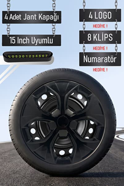 Routicar Kia Jant Kapağı Seti 4 Adet 15" inç Piano Black ( Rio Pride Sephia Cerato Ceed Bongo Picanto ) S023