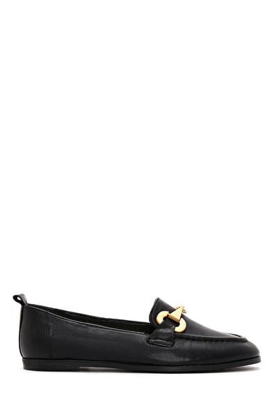 Derimod Kadın Siyah Tokalı Deri Ayakkabı, Maskülen Loafer 26PFD200018