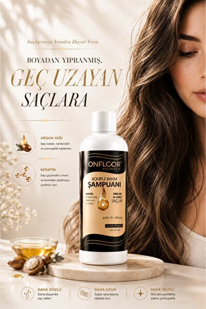 ONFLOOR Saç Dökülmesine Karşı Şampuan 400 ml - Boyalı ve Yıpranmış Saçlara Bakım