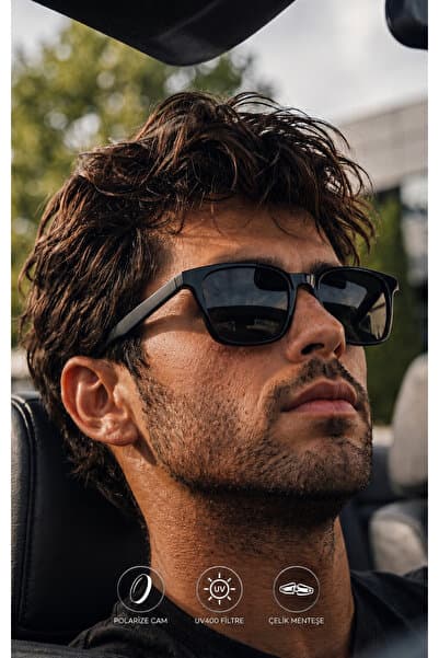 Quinley Vila Black UV400 Polarize Güneş Gözlüğü Erkek-Premium Series Çelik Menteşeli