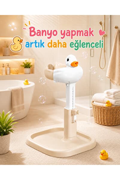 HYPER GROUP Ördekli Çocuk Banyo Yardımcısı Ayarlanabilir Tutma Destekli Kaymaz Tabanlı Duş Oturağı