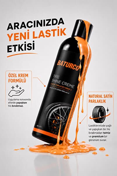 BATURCO Lastik Parlatıcı, Koruyucu ve Besleyici Krem 400ml