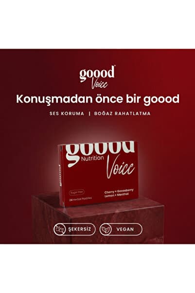 Goood Nutrition Goood Voice Boğaz Rahatlatıcı Bitkisel 24'lü Pastil (Ses Koruma & Nemlendirme)