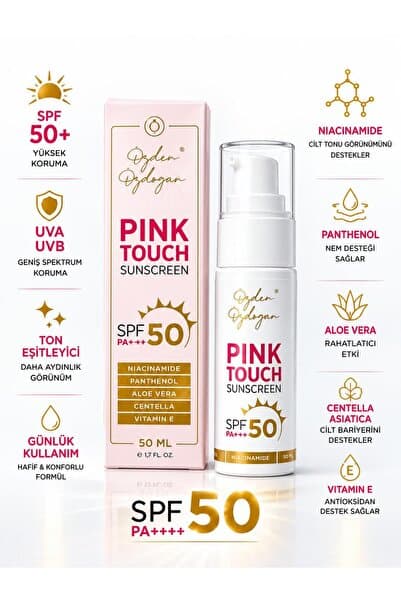 ÖZDEN ÖZDOĞAN Pink Touch Tone-Up SPF 50 PA+++ Ton Eşitleyici Güneş Kremi 50 ml
