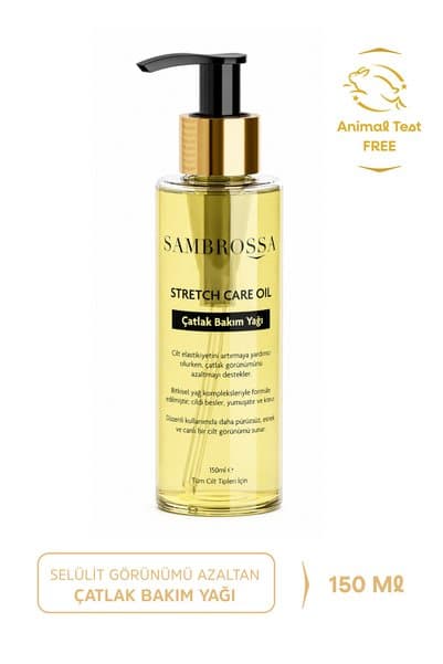 Sambrossa Doğal Çatlak Bakım Yağı 150 ml - Hamilelik & Spor için Elastik ve Pürüzsüz Cilt