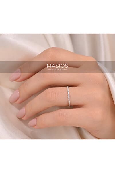 Masios Silver Zirkon Taşlı İnce Tamtur Gümüş Yüzük (Gold / Rose / Silver)