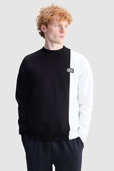 ecko unltd. LANDON Loose Fit Bisiklet Yaka Baskılı İnterlok Erkek Siyah Sweatshirt