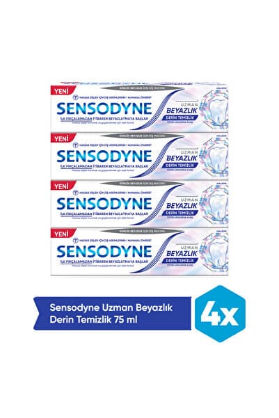 Sensodyne Tütün Lekelerine Karşı Uzman Beyazlık Derin Temizlik 75ml X4