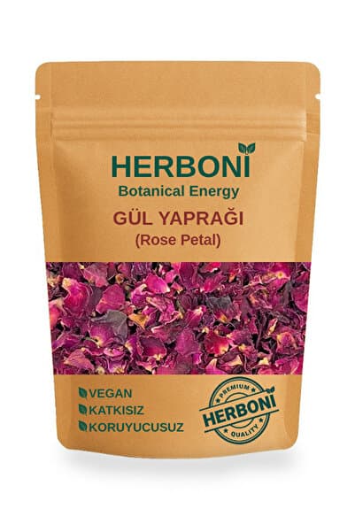 HERBONİ Gül Çayı 50g, Kurutulmuş Gül Yaprakları, Dried Edible Rose Petals, Doğal ve Katkısız