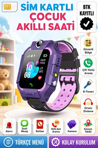 L'eDoren Akıllı Çocuk Saati Uyumlu Sim Kartlı Ve Lbs Konum Özellikli Kayıtlı Sesli Görüşme Canlı Takip