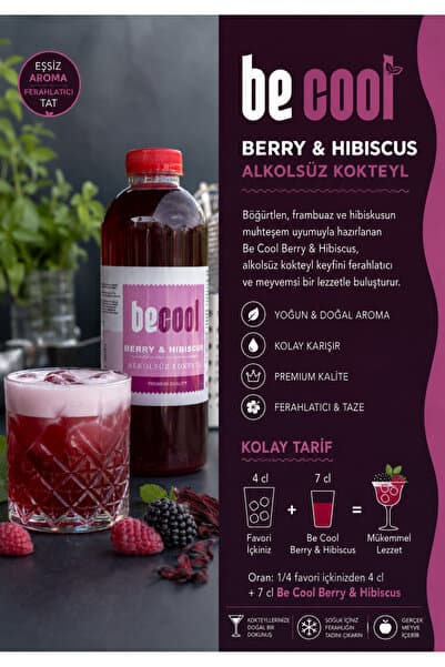 BE COOL Berry & Hibiscus Kokteyl Mix 1 Litre