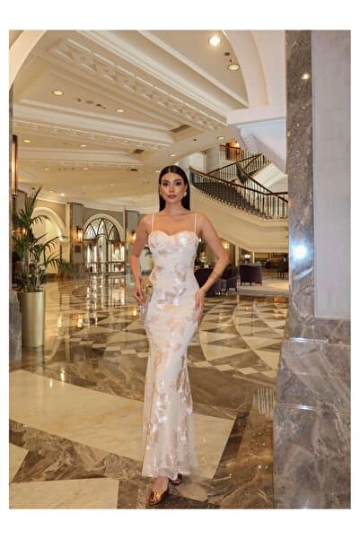 ESRAHELVACI EH Collection Çiçek İşlemeli Tül Davet Elbise