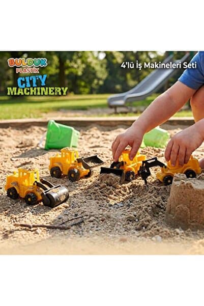 Bulduk TOYS 4 LÜ İŞ MAKİNELERİ İNŞAAT MAKİNELERİ OYUNCAKLARI