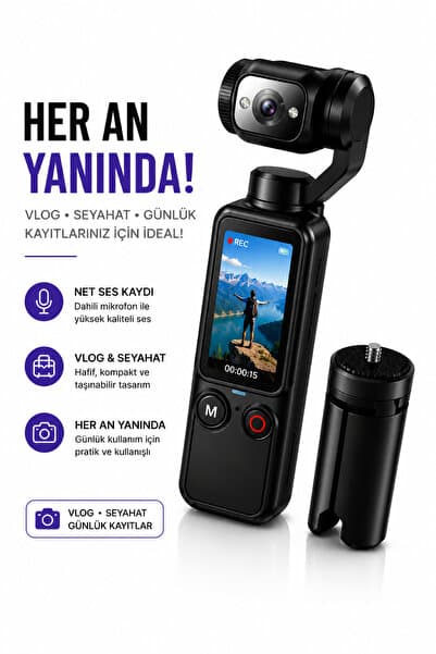 RAYLAX 2.5K UHD Vlog Kamera 16X Dijital Zoom 180° Döner Ekran Dijital Video Kamera Aksiyon Kamera
