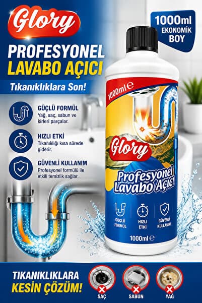 Glory Profesyonel Lavabo Açıcı 1000 ml
