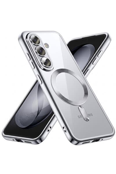 Rivor Galaxy S25 FE Kılıf Kamera Korumalı Magsafe Wireless Şarj Şeffaf Kenarları Renkli Kapak
