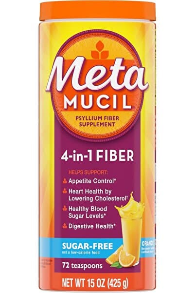 Metamucil Meta Mucil, 4-In-1 Fiber Portakal 15 oz 425 gr - Usa Menşeii