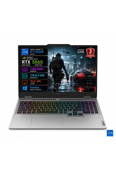 LENOVO LOQ Intel Core i7-13645HX 16GB 1TB SSD 15,6 inç FHD 144Hz RTX 5060 8GB GDDR7 FreeDOS 83JE01BETR