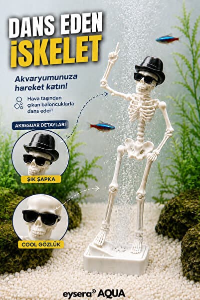 eysera AQUA Dans Eden İskelet Akvaryum Dekoru – Hava Motoru ile Uyumlu