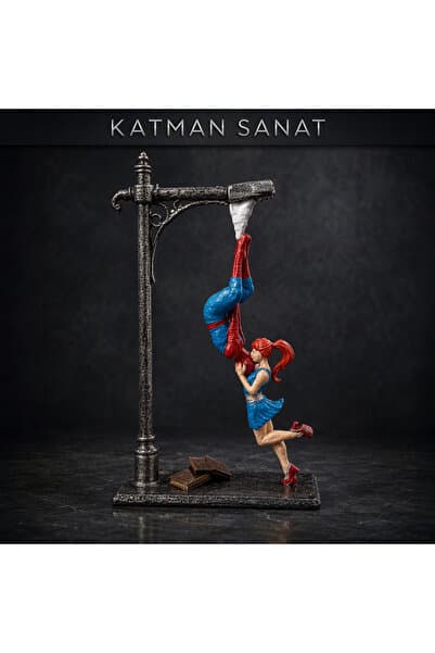Katman Sanat Spider-Man ve Mary Jane Koleksiyon Figürü 20 Cm - 3D Baskı El Boyaması