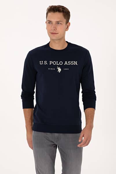 U.S. Polo Assn. Erkek Regular Fit Bisiklet Yaka Lacivert İnce Basic Sweatshirt 50313743-VR033