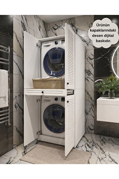 Banyo Dolabı, Çamaşır Sepeti Çekmeceli Çamaşır Ve Kurutma Makinesi Dolabı (CODE 02)