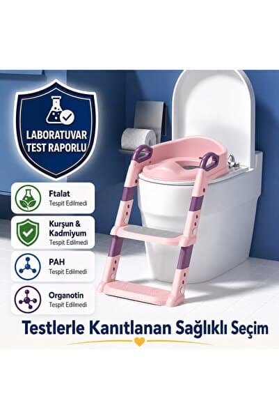 DEKOHOP Çocuk Merdivenli Klozet Adaptörü Yükseklik Ayarlı Pratik Tuvalet Eğitici Klozet Oturak