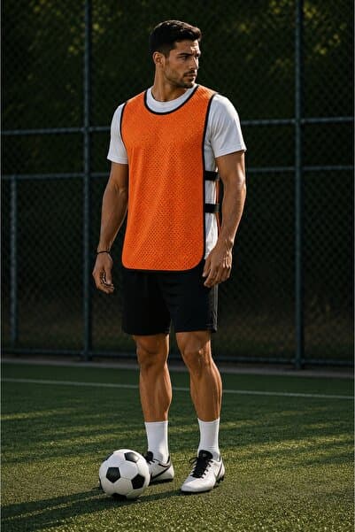 Campo Fileli Antrenman Yeleği Neon Turuncu- Halı Saha Bip Yeleği (8'li Set)