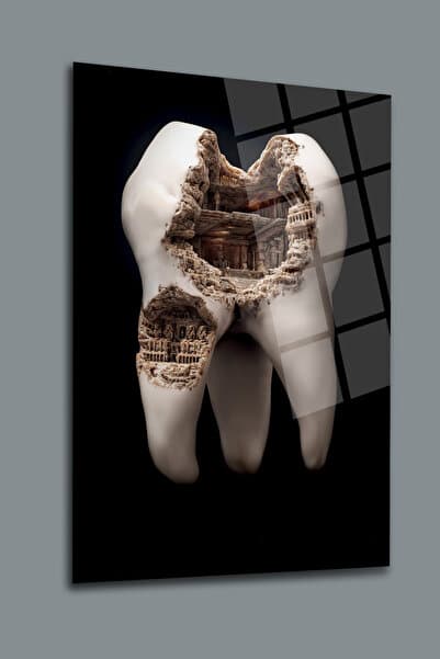 glassartdesign Diş Cam Tablo-2 Diş Polikliniği Tablosu