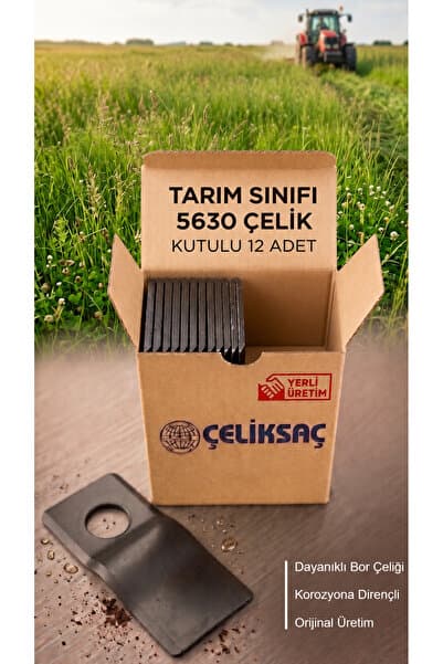 ÇELİKSAÇ Orijinal Tamburlu Çayır Biçme Ot Bıçağı - 12 Adet 3mm 5630 Bor Çeliği