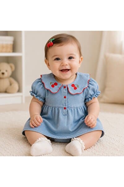 Beybifresh Kirazlı kız bebek elbise