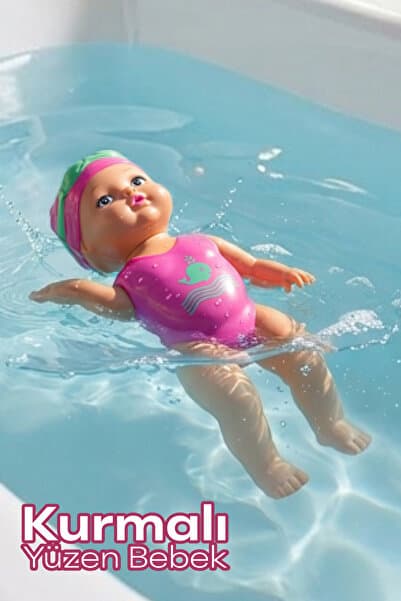 Blooma Kurmalı Yüzen Bebek Banyo Oyuncağı Suda Yüzen Bebek Havuz Küvet Deniz Oyuncağı 14 cm