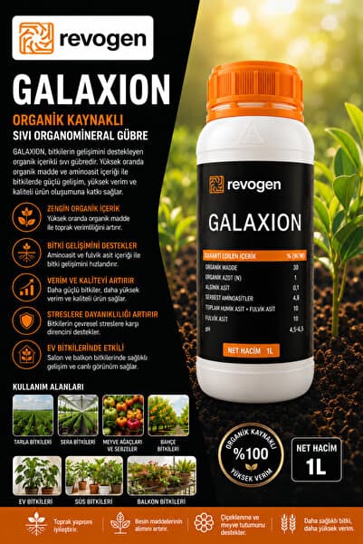 REVOGEN Galaxion 1 LT Premium Bitki Besini | Deniz Yosunu, Amino Asit ve Fulvik Asit İçerikli Bitki Güçlendirici Gübre