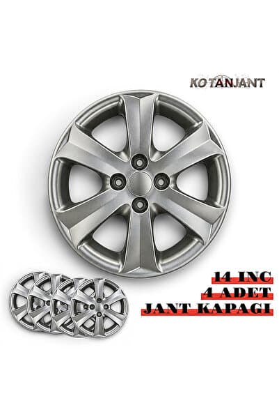 Kotanjant HYUNDAİ ACCENT ADMİRE 14 İnç Jant Kapağı 4'lü Set Gümüş + 4 Amblem