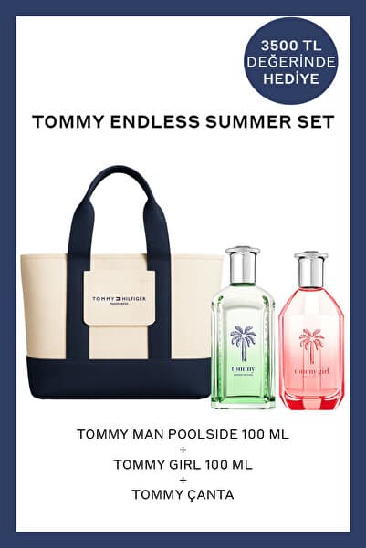 Tommy Hilfiger Tommy Girl Endless Summer 100 ml Kadın Parfüm + Tommy Endless Summer 100 ml Erkek Parfüm + Plaj Çantası