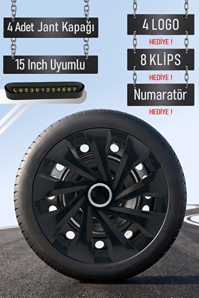 Routicar Chevrolet Jant Kapağı Seti 4 Adet 15" inç Piano Black ( Aveo Kalos Spark Lacetti Cruze ) S025