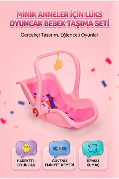 Tıfıl Toys Ana Kucağı: Sallanabilir Ayarlanabilir Güvenlik Kemerli Eğitici Bebek Taşıma Oyuncak Koltuğu