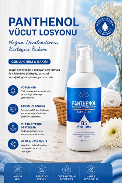 LE NIG Yoğun Nemlendirici, Sıkılaştırıcı Panthenol & B5 Provitamin El, Yüz Ve Vücut Bakım Losyonu 250ml