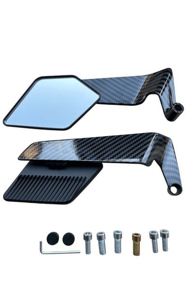 MOTORKİT MK GİDON ÜSTÜ H2 KANAT AYNA KARBON KAPLAMA GENİŞ AÇI PCX - DRİFT L - AYNA GİRİŞİ OLAN TÜM MOTOSİKLETLER