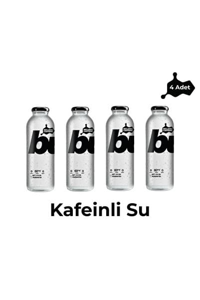 BUBA_WTR Buba Kafeinli Su (4 Adet) | 60 mg Kafein, Şekersiz ve Kalorisiz Kafeinli Su