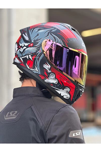 Givi 50.X WILD MAT SİYAH-KIRMIZI KASK (KIRMIZI VİZÖR)