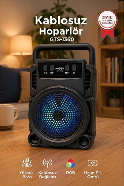 Torima Bluetooth Hoparlör Wireless Extra Bass Speaker GTS-1360 Siyah
