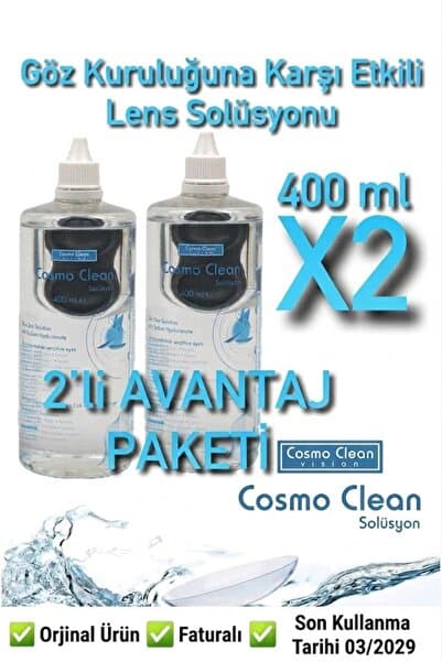 cosmo clean Cosmo Celan 400 ML Solüsyon 2'li Paket