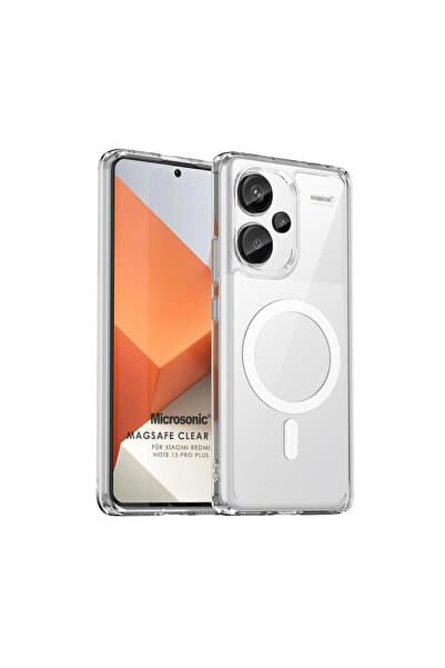 Zebana Xiaomi Redmi Note 13 Pro Plus 5G Uyumlu Kılıf Sararmaz ClearMag Kılıf (M-Safe Uyumlu) Şeffaf