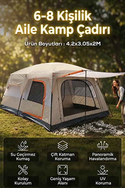 MAKAMP Aile Boyu Büyük Kamp Çadırı 2 Oda 1 Salon