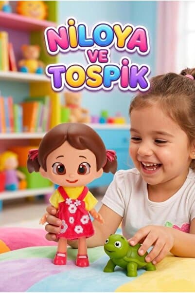 Tıfıl Toys Niloya ve Tospik! %100 Et Bebek Lisanslı 2 Figürlü 30cm Kıyafetli Orjinal Bebekli Oyuncak Seti