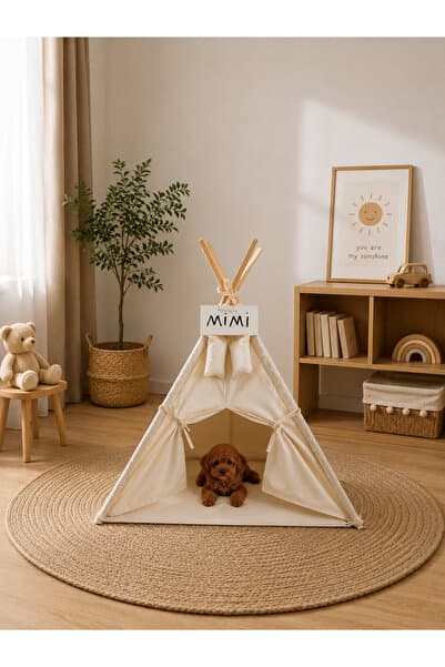 Bila Baby PET YATAĞI KEDİ KÖPEK YATAĞI İSİMLİKLİ ÇADIR ELYAF YATAK 75X75 CM PET MİNDER
