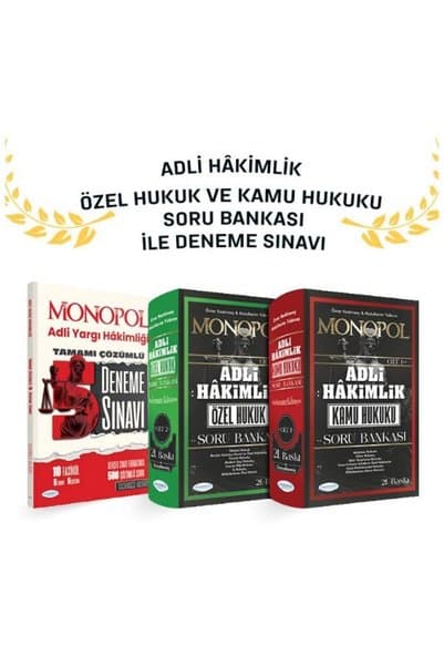 Monopol Yayınları Adli Yargı Hâkimliği Özel Hukuk + Kamu Hukuku Soru Bankası Seti ve Çözümlü Deneme Sınavı