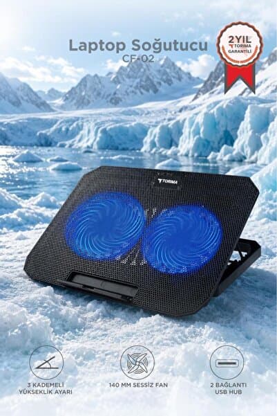 Torima Laptop Soğutucu Çift Fanlı Ayarlanabilir Dizüstü Bilgisayar Soğutma Fanı CF02