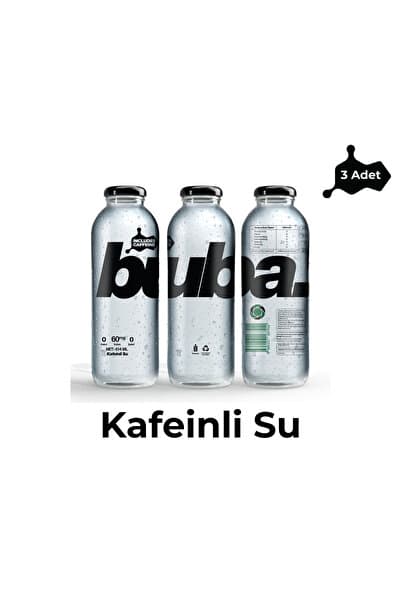 BUBA_WTR Buba Kafeinli Su Tanışma Paketi (3 Adet) | 60 mg Kafein, Şekersiz ve Kalorisiz Kafeinli Su